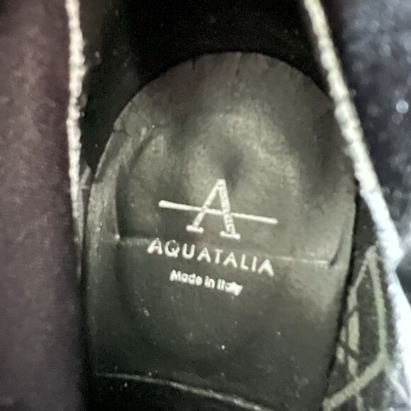 Aquatalia Suede Heeled Ankle Bootie Womens Sz 7 M Gray Leather Zip Italy Neutral - Picture 8 of 12